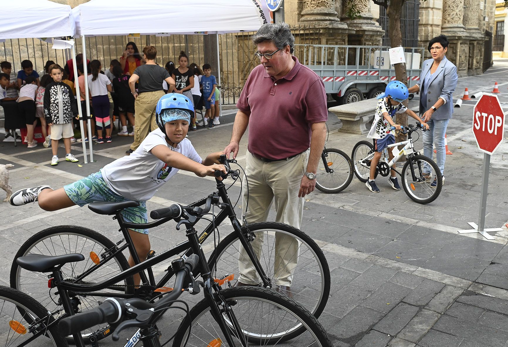 El delegado, José Ángel Aparicio, en este inicio de la Semana de la Movilidad de Jerez.