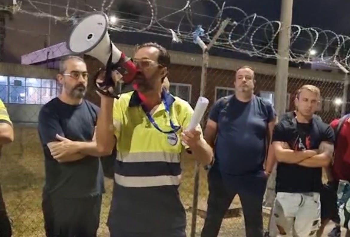 Imagen de la asamblea celebrada en la planta de Acerinox.