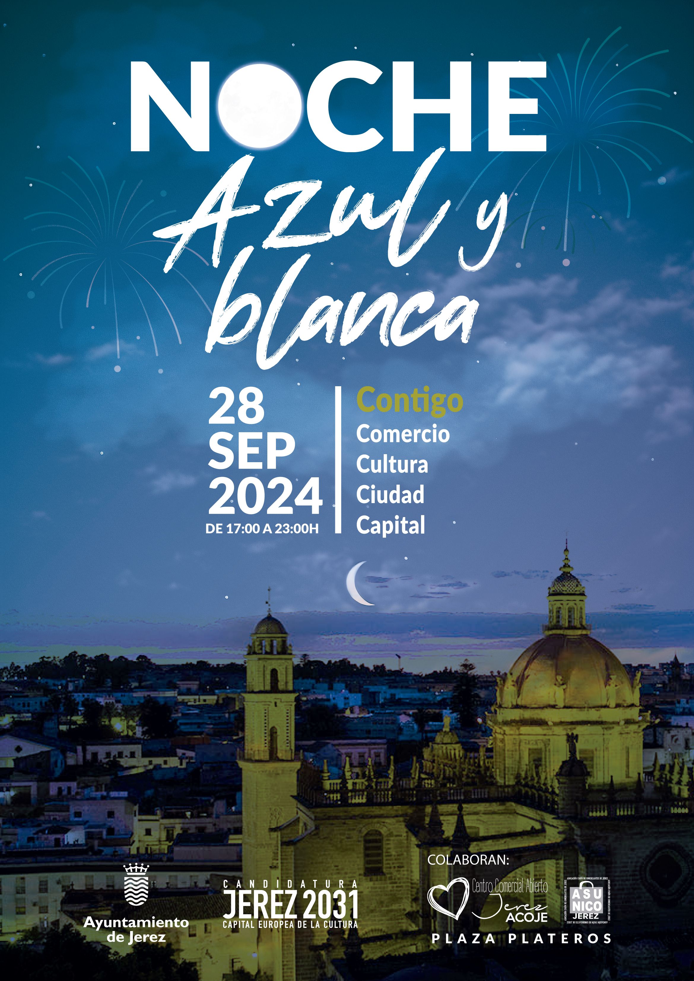 Cartel Noche Azul y Blanca 2024