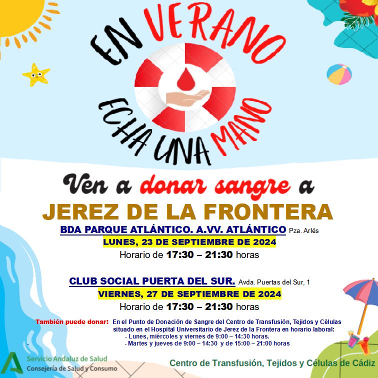 Cartel de donación de sangre en Jerez.