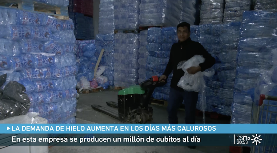 Reportaje sobre la fábrica de hielo emitido en Canal Sur.