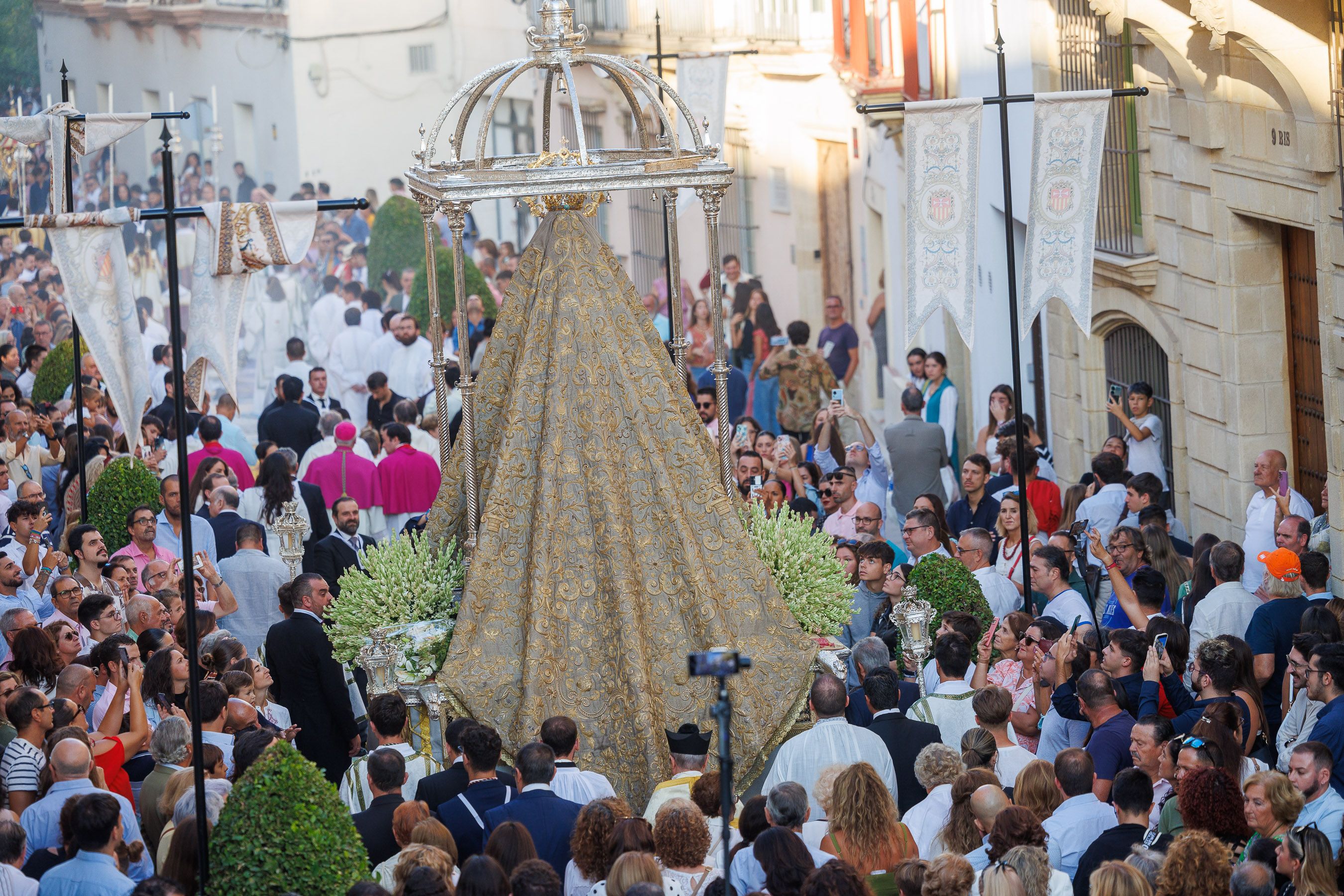 Imagen del pasado martes de la procesión de la Patrona de Jerez, la Virgen de la Merced. 