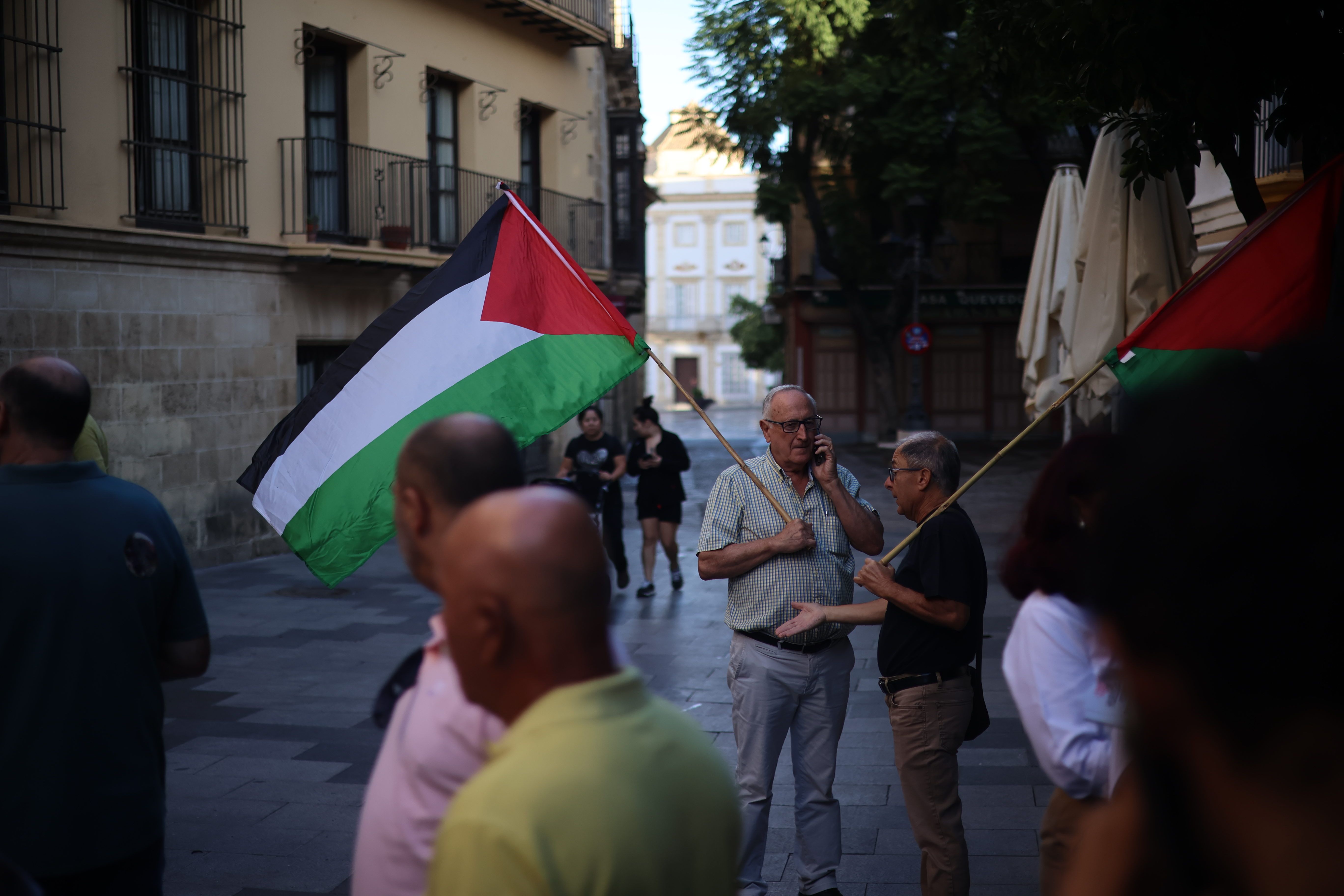 Antonio García, en la concentración de este viernes 27 de septiembre en Jerez.