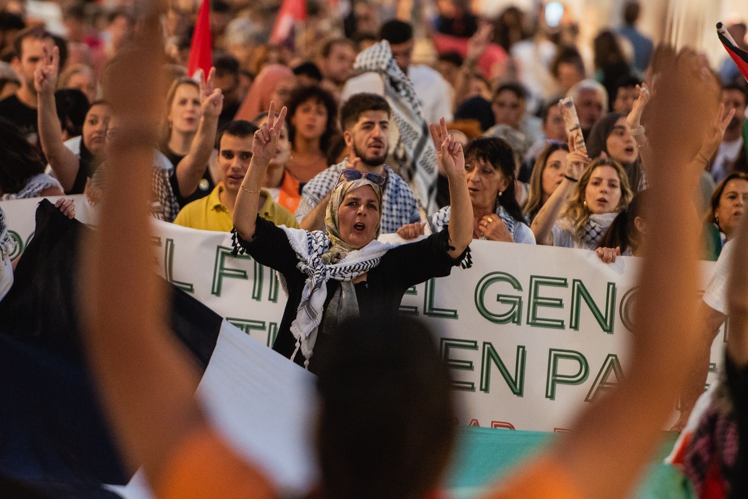 Una propuesta por Palestina en Cádiz, en una imagen reciente. 