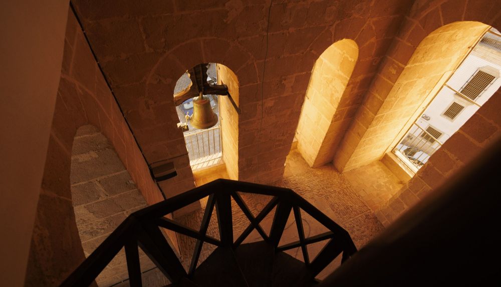 El interior del campanario, que presenta un magnífico estado.  