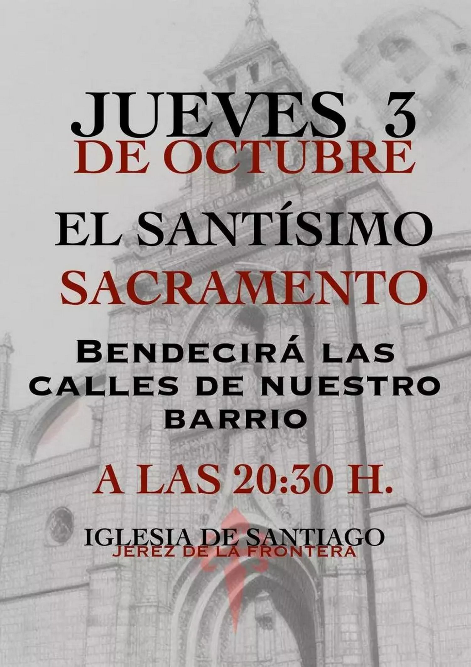 Cartel que llama a la convocatoria en el barrio de Santiago.