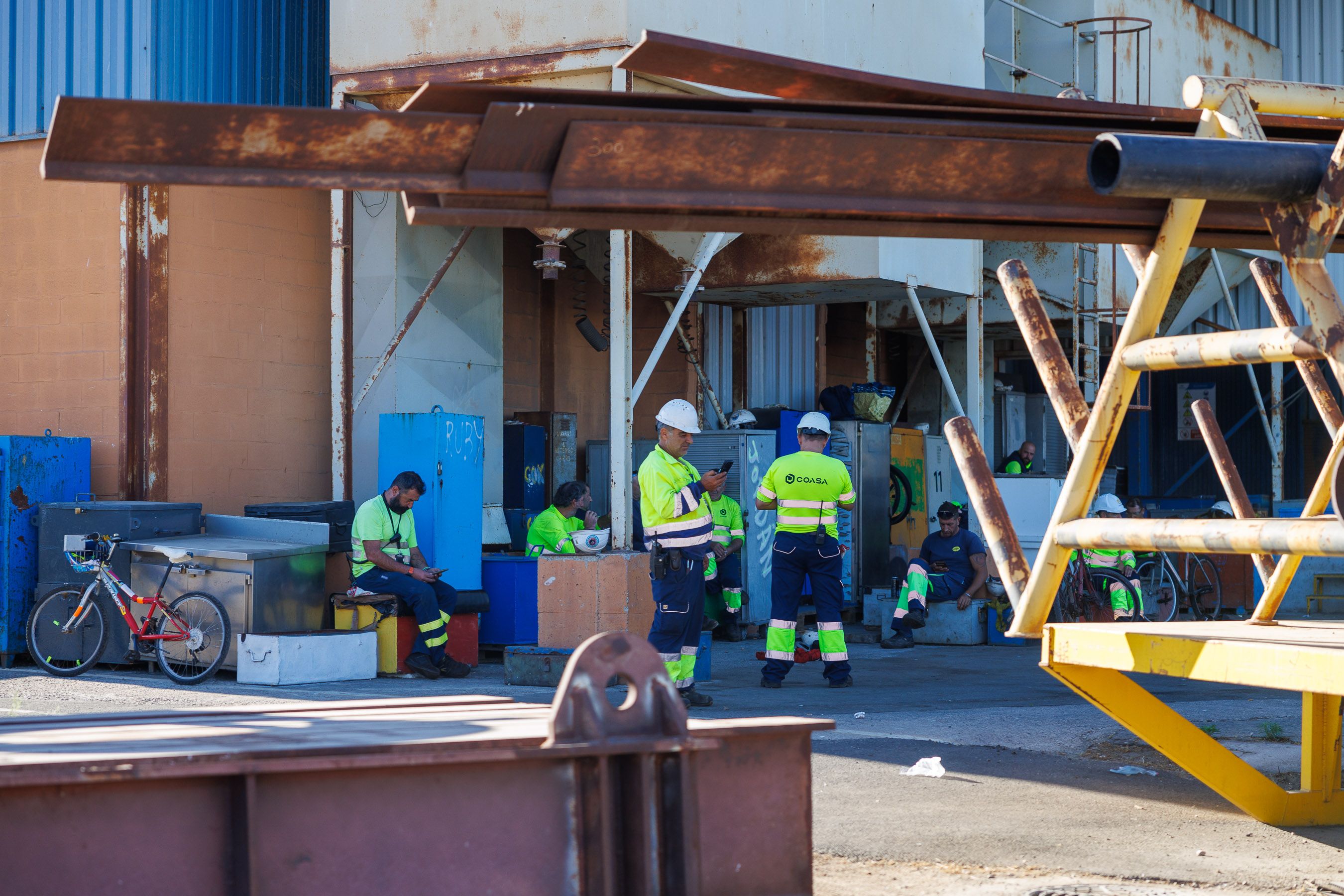 Trabajadores de Navantia de Cádiz, este miércoles.