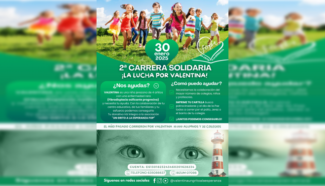 Cartel de la segunda carrera solidaria por Valentina.