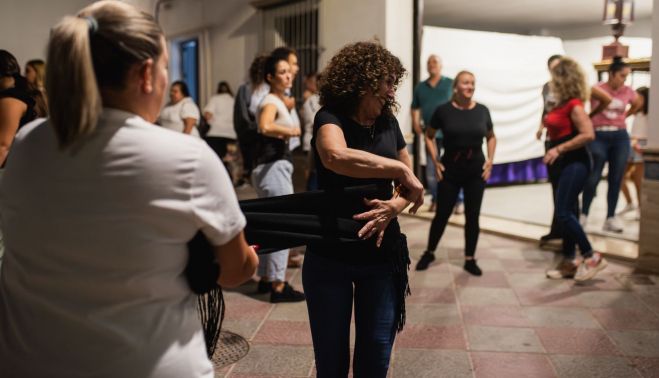 Las costaleras de Las Cabezas, en pleno ensayo el pasado martes.