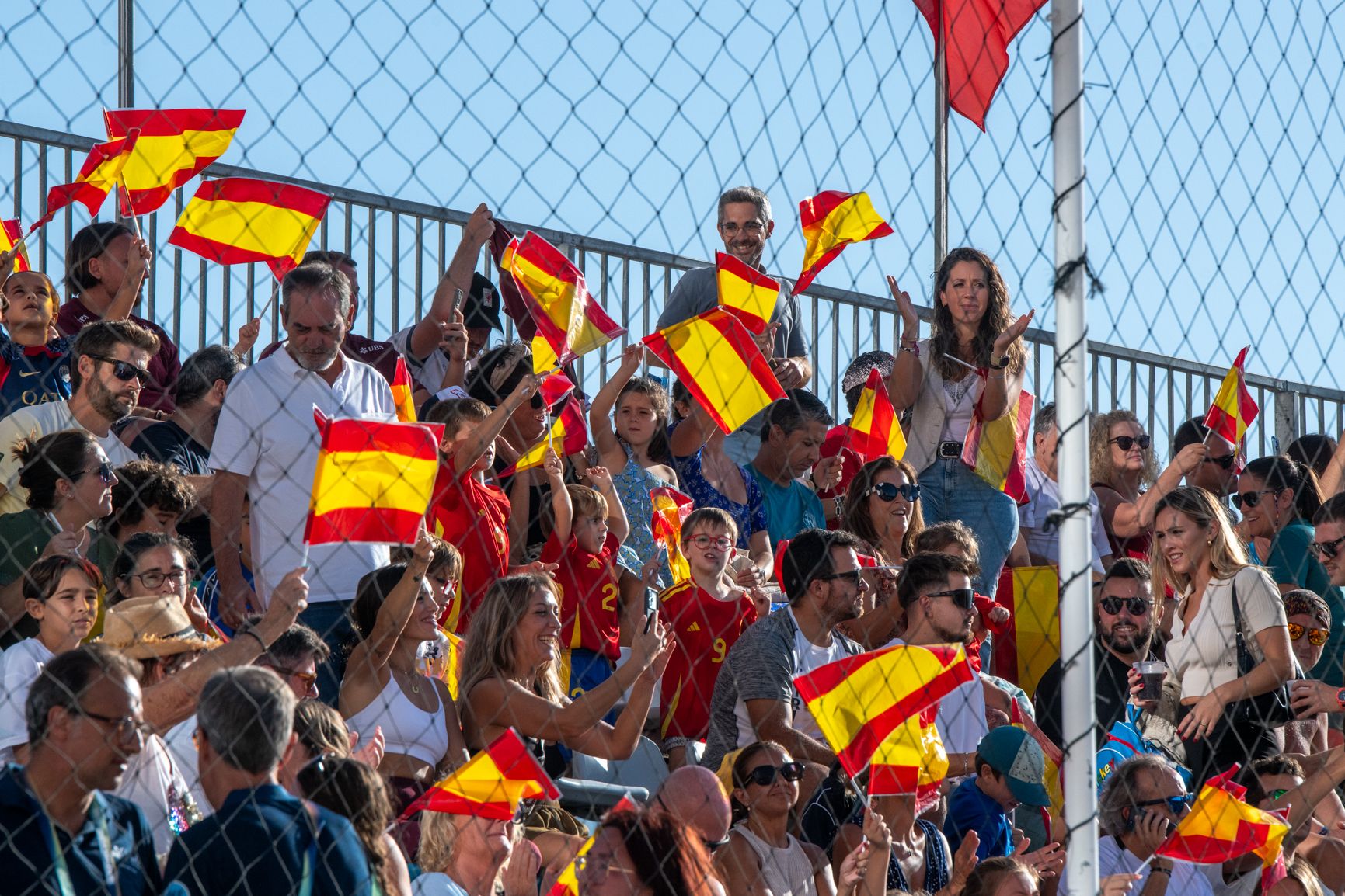 España e Inglaterra de fútbol playa, jugando en la Victoria de Cádiz.