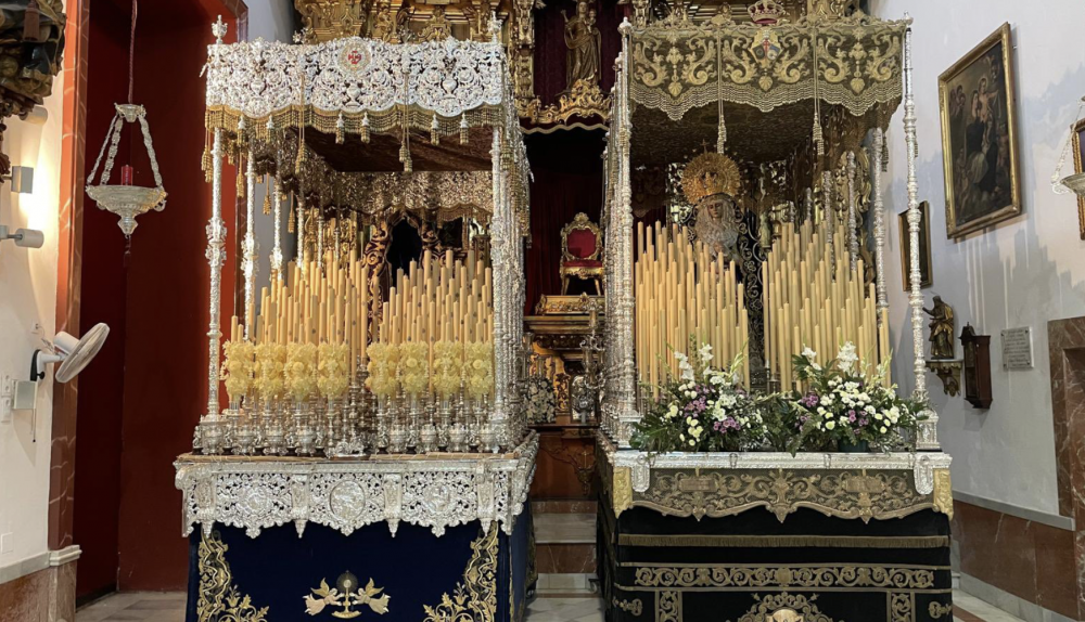 Los palios de La Soledad y de La Paz y Concordia, en la iglesia de la Victoria. 