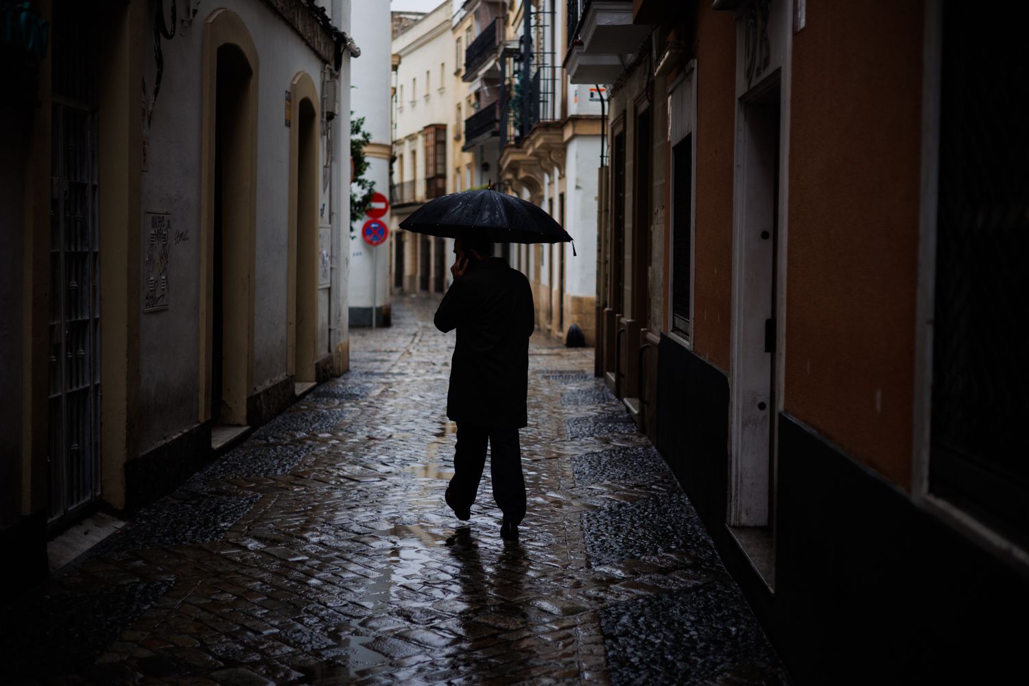 Una jornada de lluvia en Jerez.