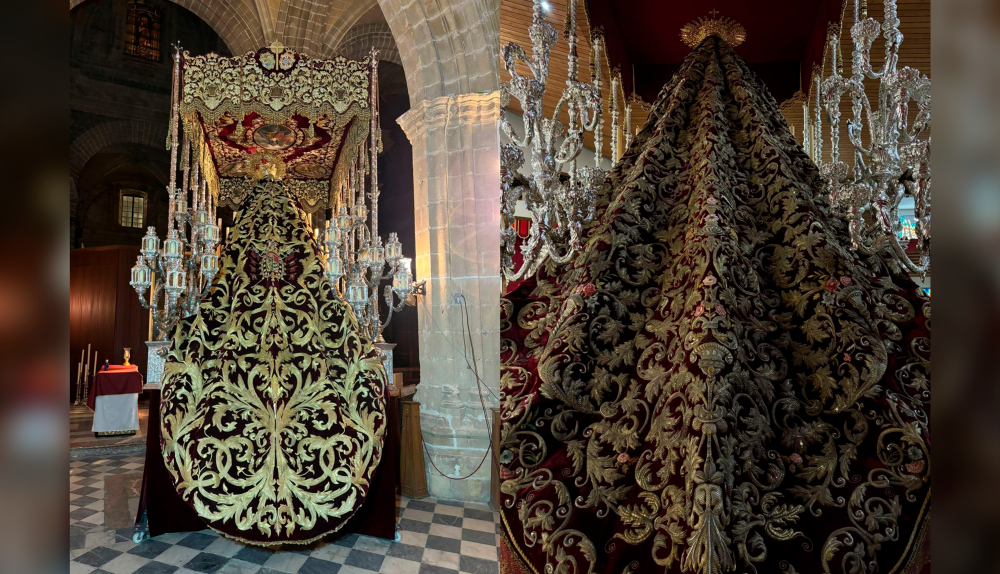 Dos joyas para la Magna: a la izquierda, la Virgen del Socorro con el manto de la 'duquesa'. En la derecha, la Virgen del Refugio con el manto de San Bernardo.