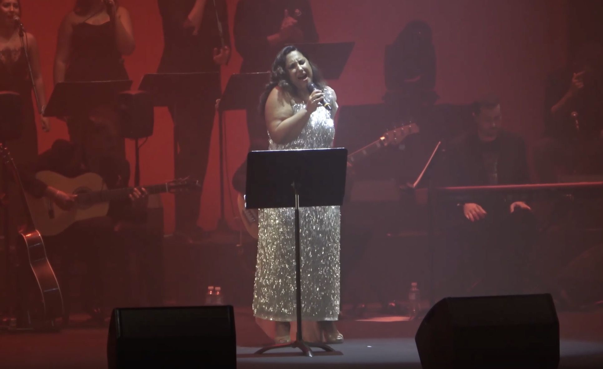 Felipa del Moreno durante el concierto ofrecido en el Teatro Villamarta de Jerez.