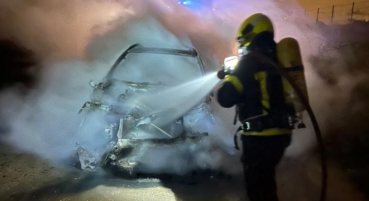 Una imagen del turismo que ha salido ardiendo.