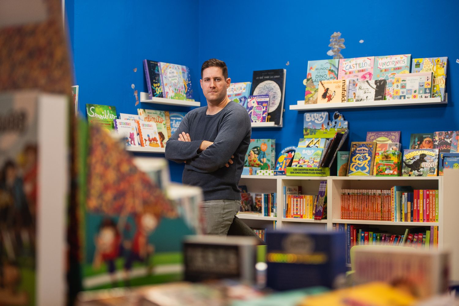 José Manuel Camacho, en su recién inaugurada librería Buks.