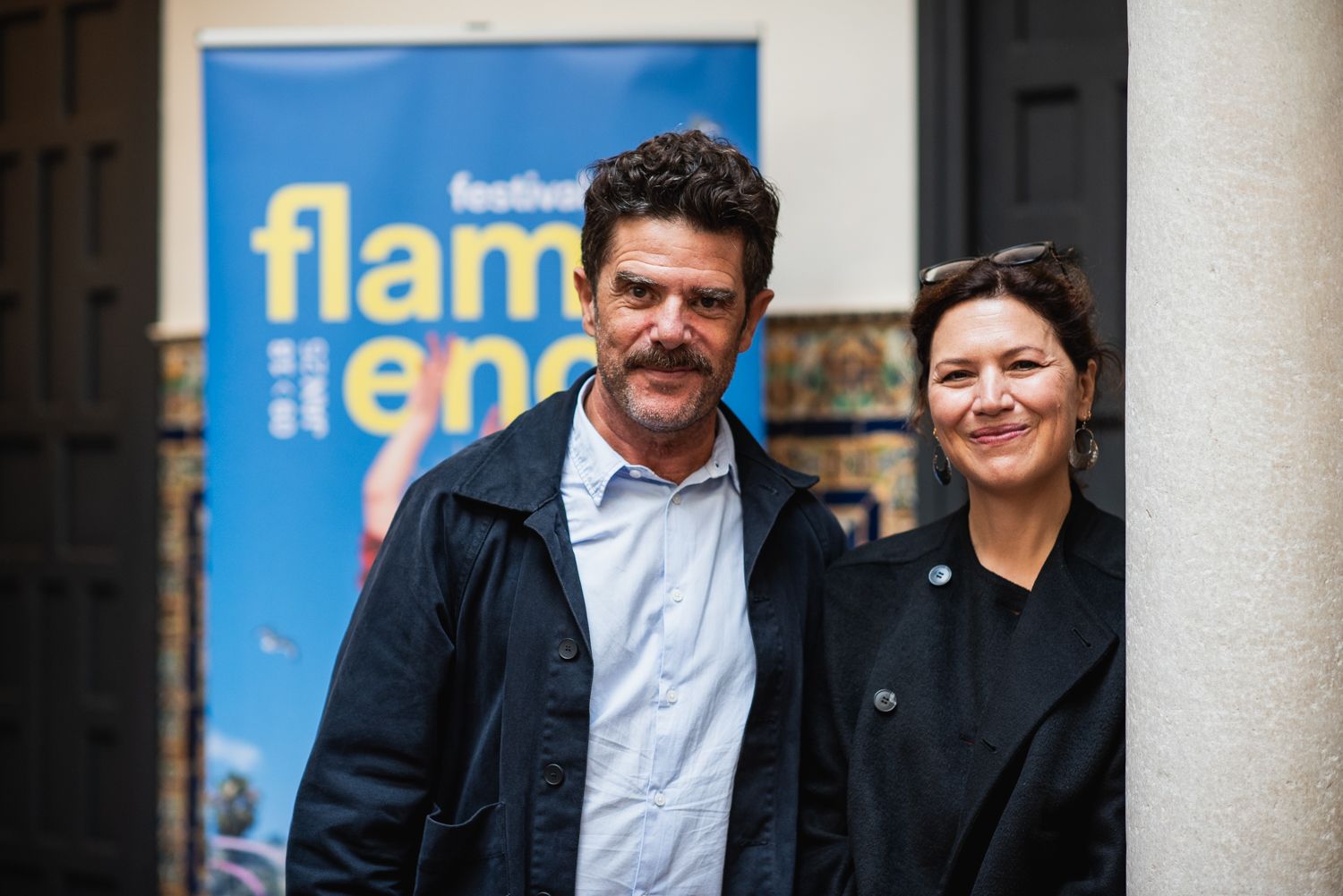 Amélie Casasole, directora del Festival Flamenco de Nimes, junto a su consejero artístico, Chema Blanco, en los previos a la presentación del evento.