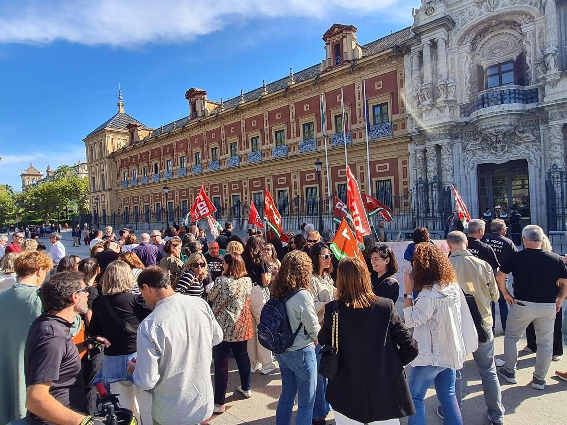 Protesta de los trabajadores de Andalucía Emprende.