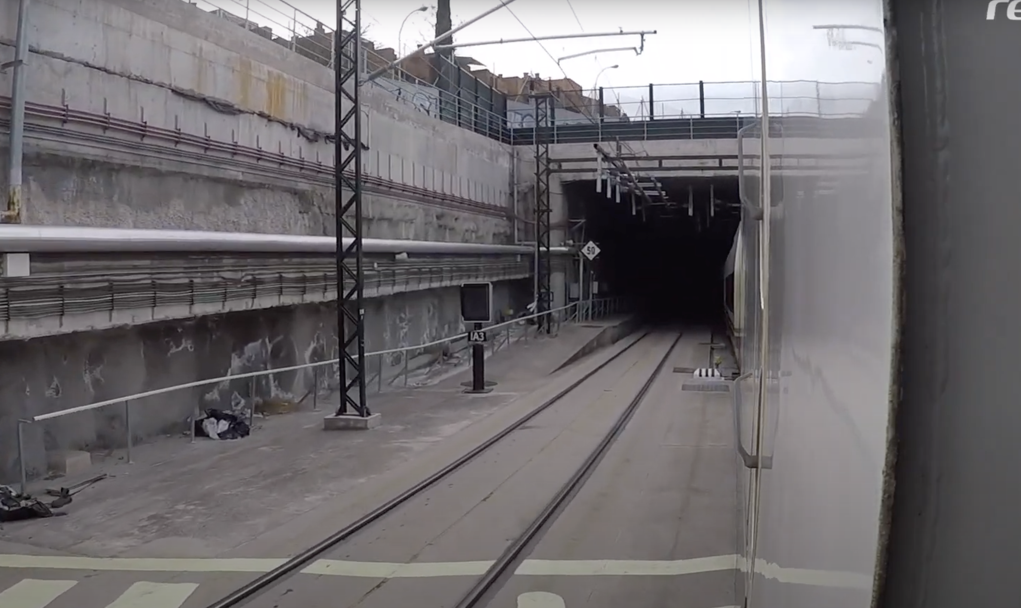 La entrada al túnel entre Atocha y Chamartín.