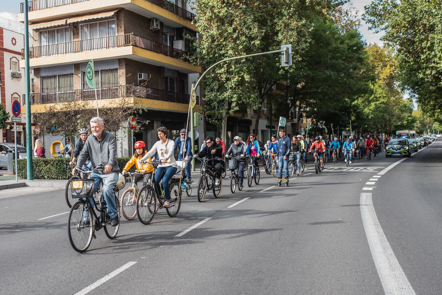 Las protestas en Sevilla en defensa del carril bici.