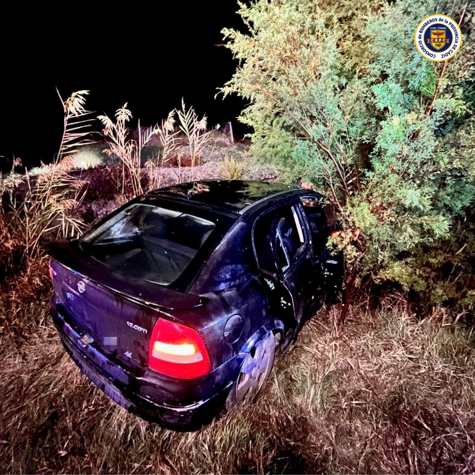 Uno de los coches accidentados en Macharnudo.