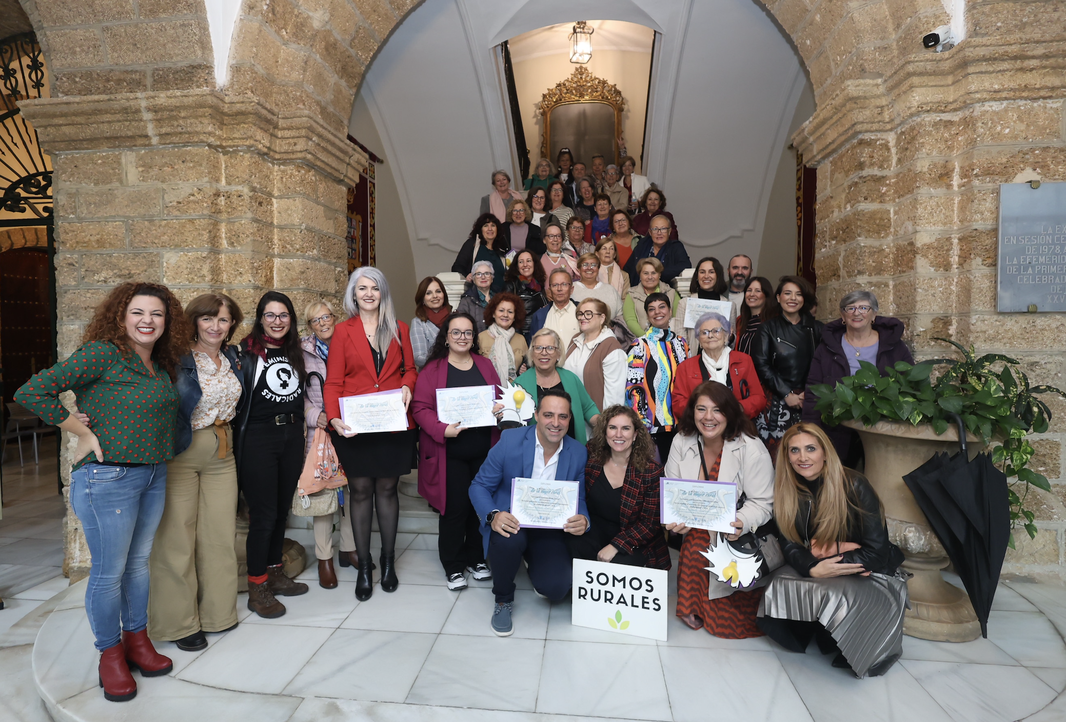 La entidades premiadas en la Diputación por su trabajo a favor de la mujer rural.