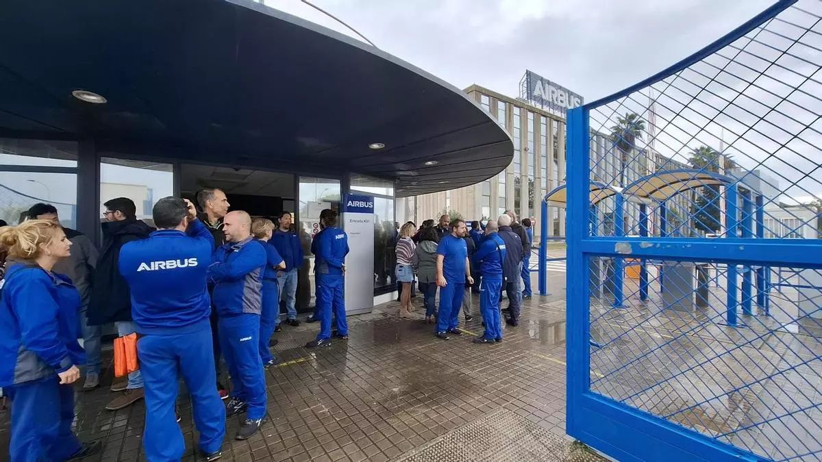 Concentración de los trabajadores de Airbus Puerto Real.