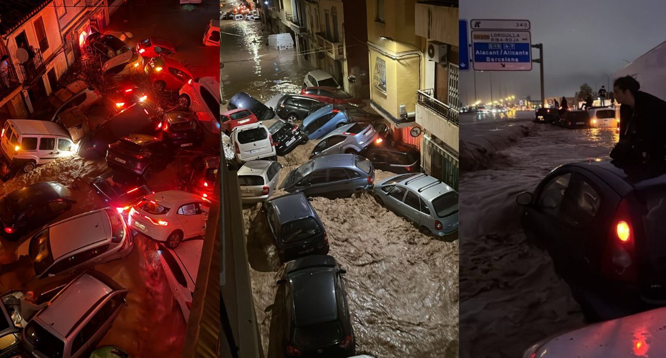 Tres imágenes terribles de los destrozos que está ocasionando la DANA a su paso por España.