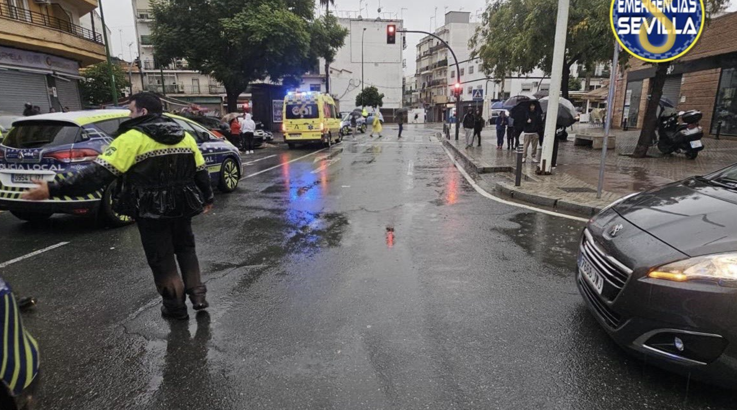 El lugar donde se ha producido el doble atropello en Sevilla. 