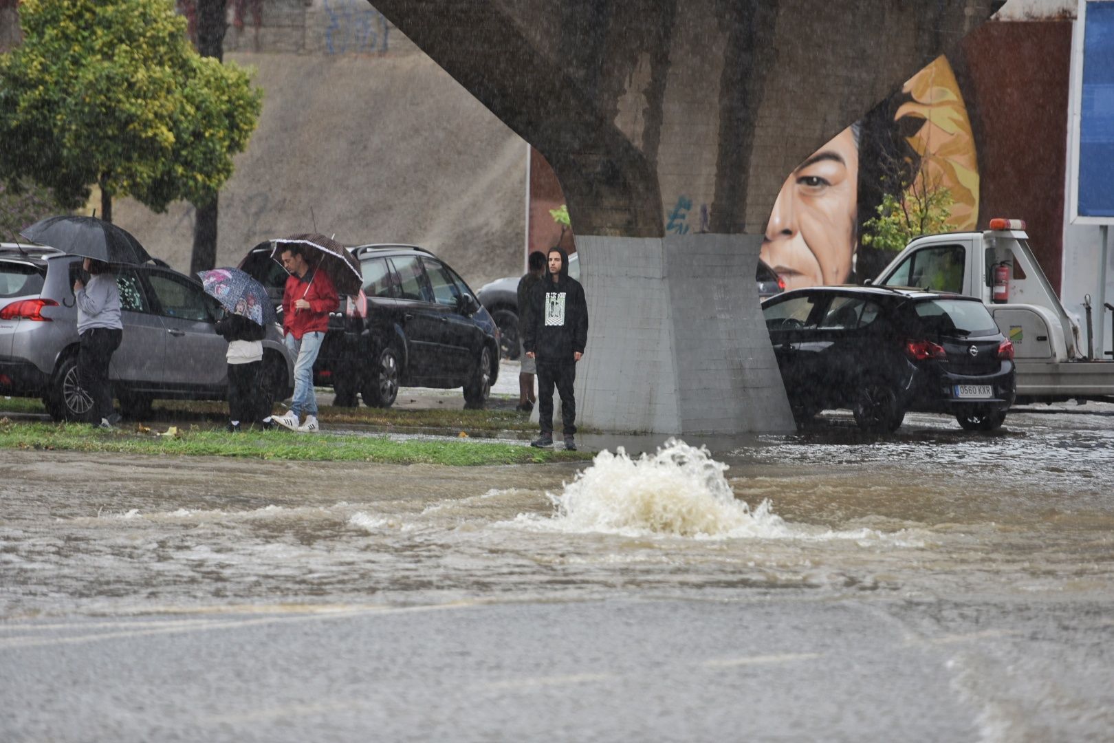 Calles inundadas en Jerez tras el paso de la última DANA. Esta semana vuelve a cambiar el tiempo en Andalucía.