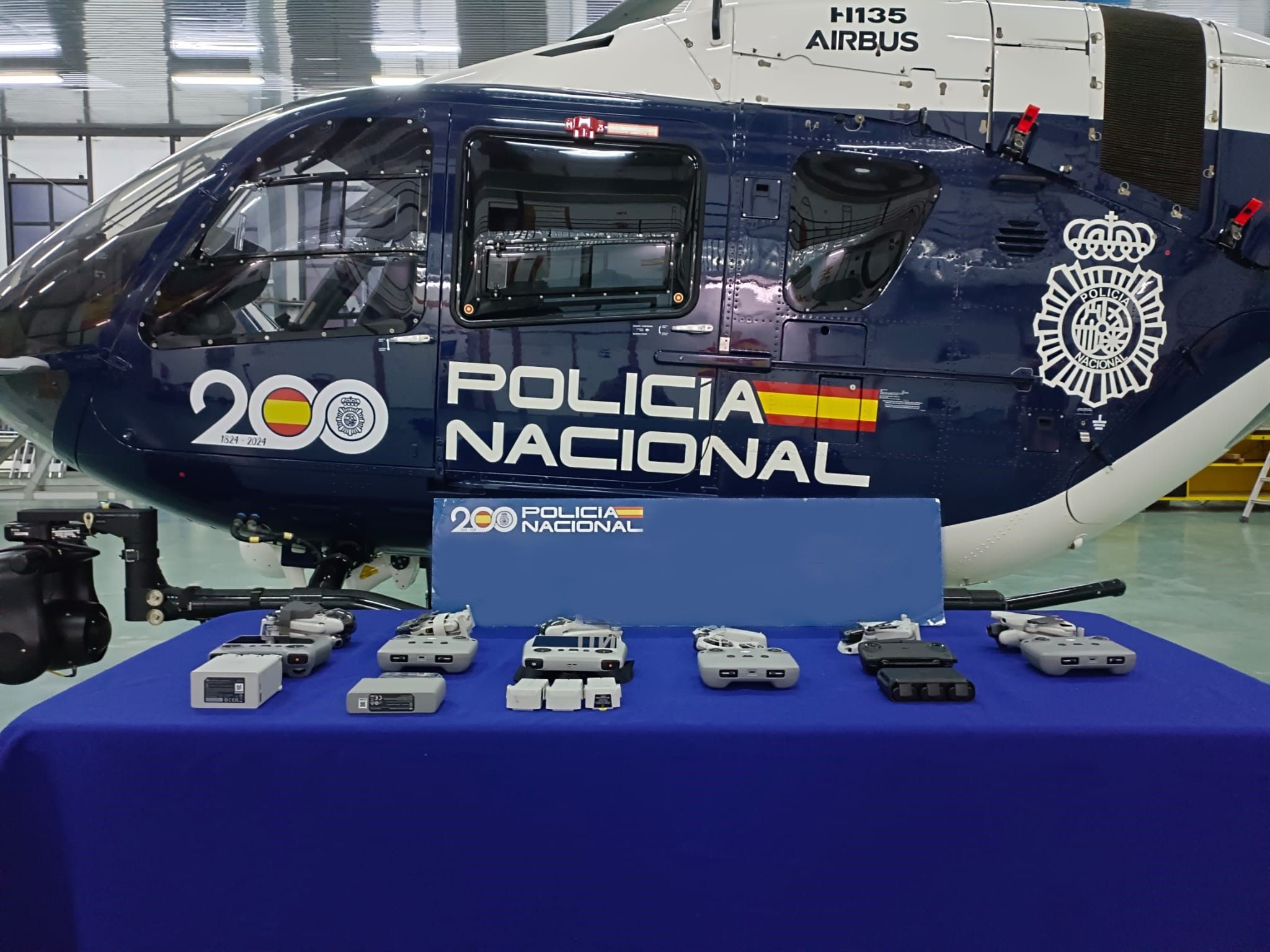 Los drones intervenidos por la Policía Nacional. 