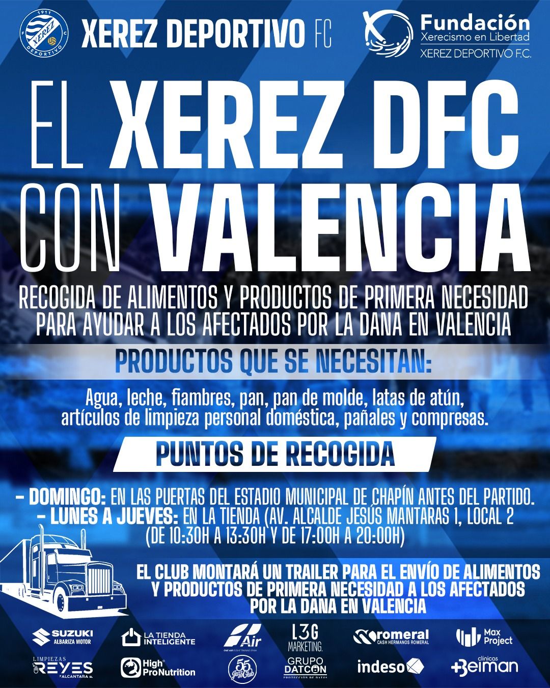 Cartel de la recogida del Xerez DFC para Valencia.