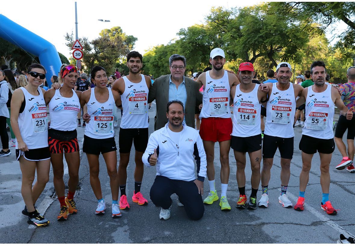 José Ángel Aparicio, delegado de Deportes, en la última Media Maratón Ciudad de Jerez, hace poco más de una semana.