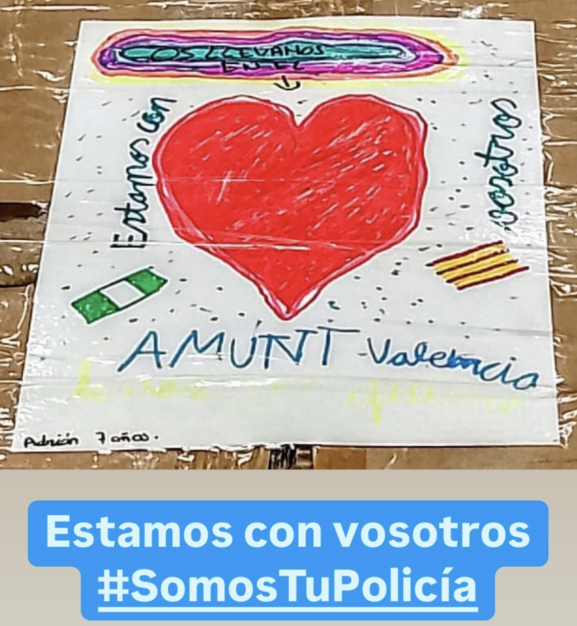 Dibujo de un niño de 7 años en la Comisaría de Policía Nacional de Jerez.