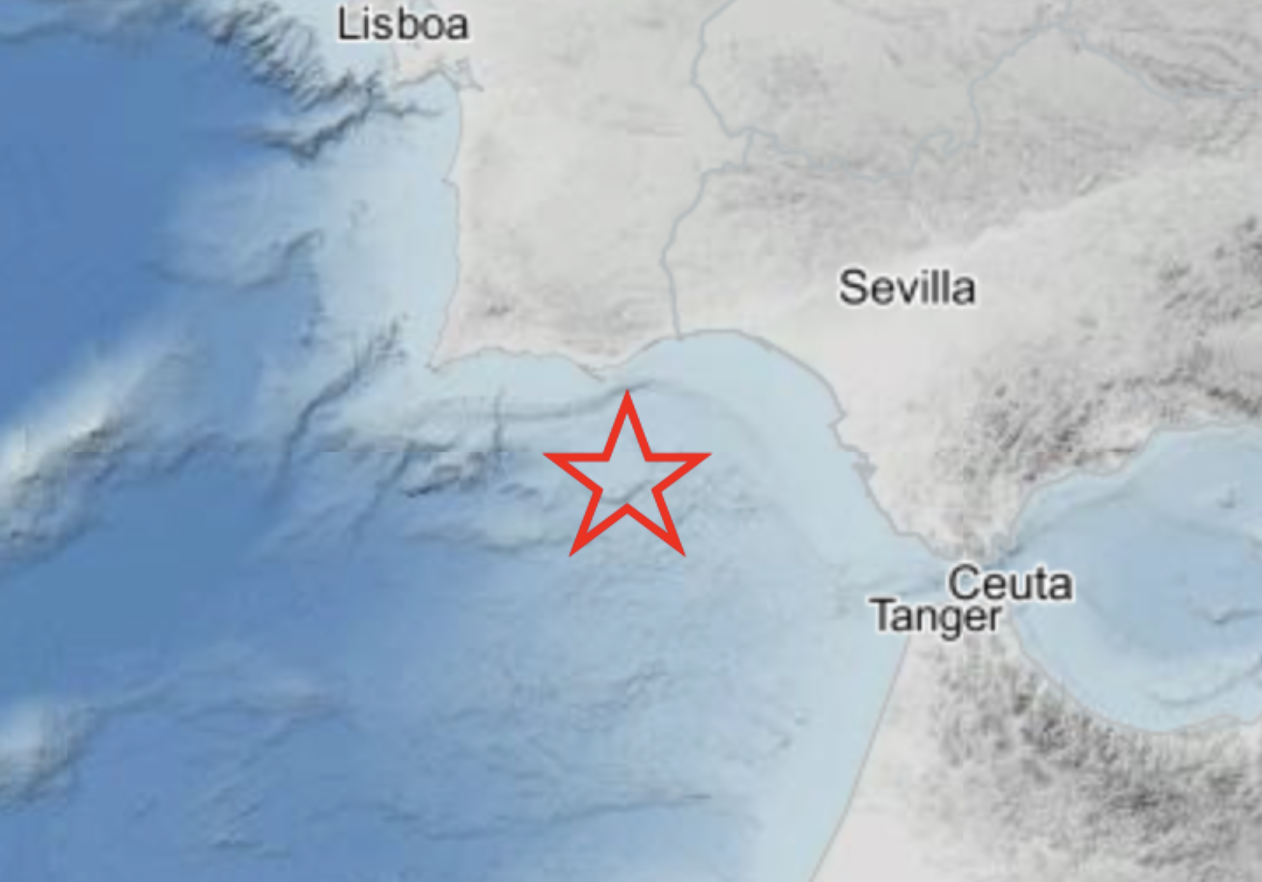 El sismo registrado en el Golfo de Cádiz por el IGN.