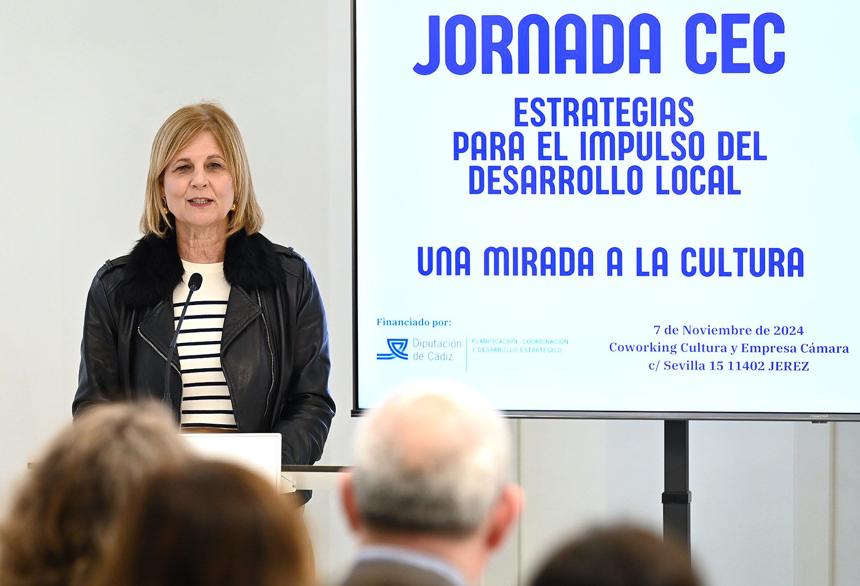 La alcaldesa de Jerez, durante la inauguración de las jornadas del CEC.