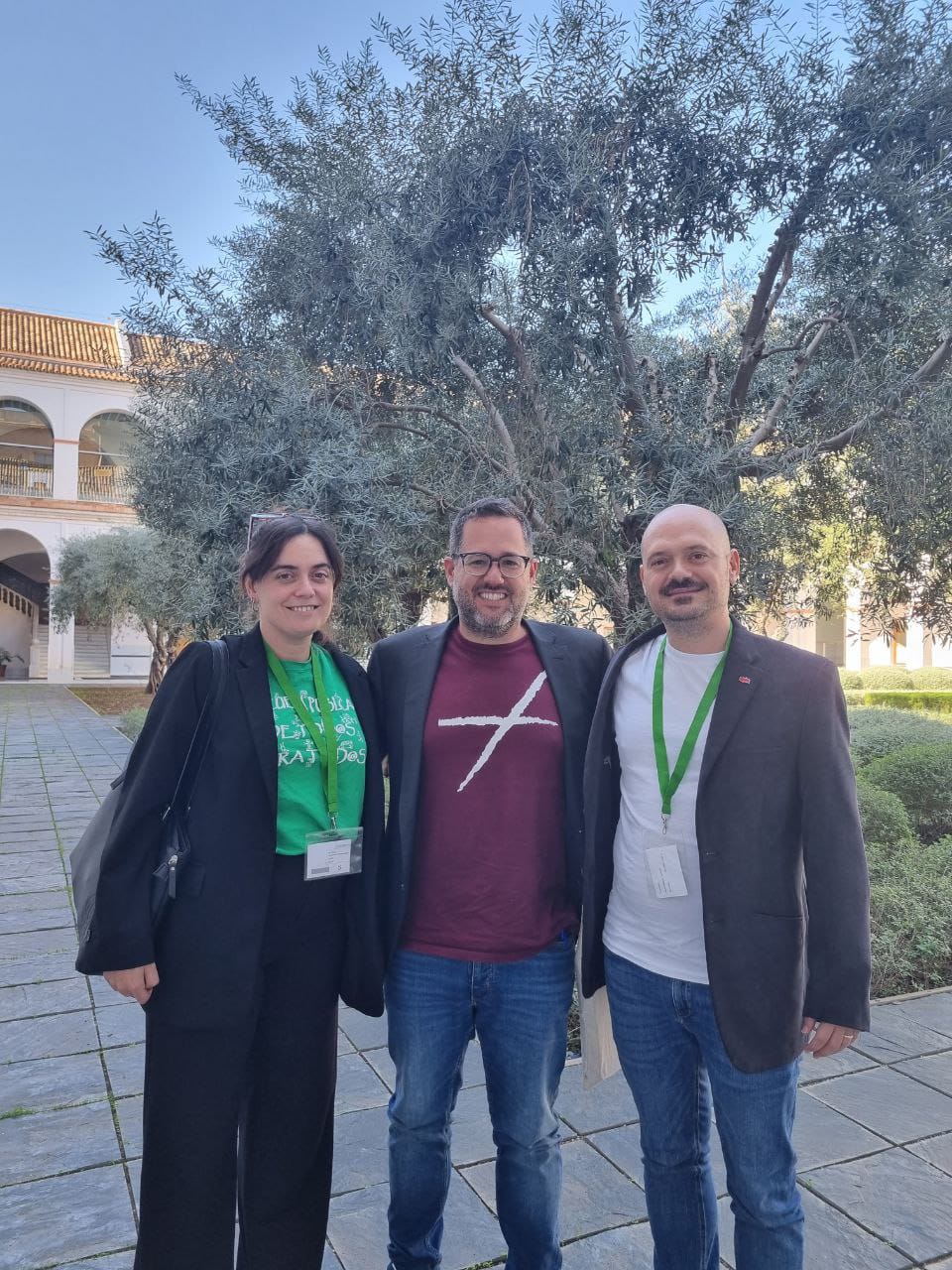 Ustea con el portavoz de Adelante Andalucía, José Ignacio García.