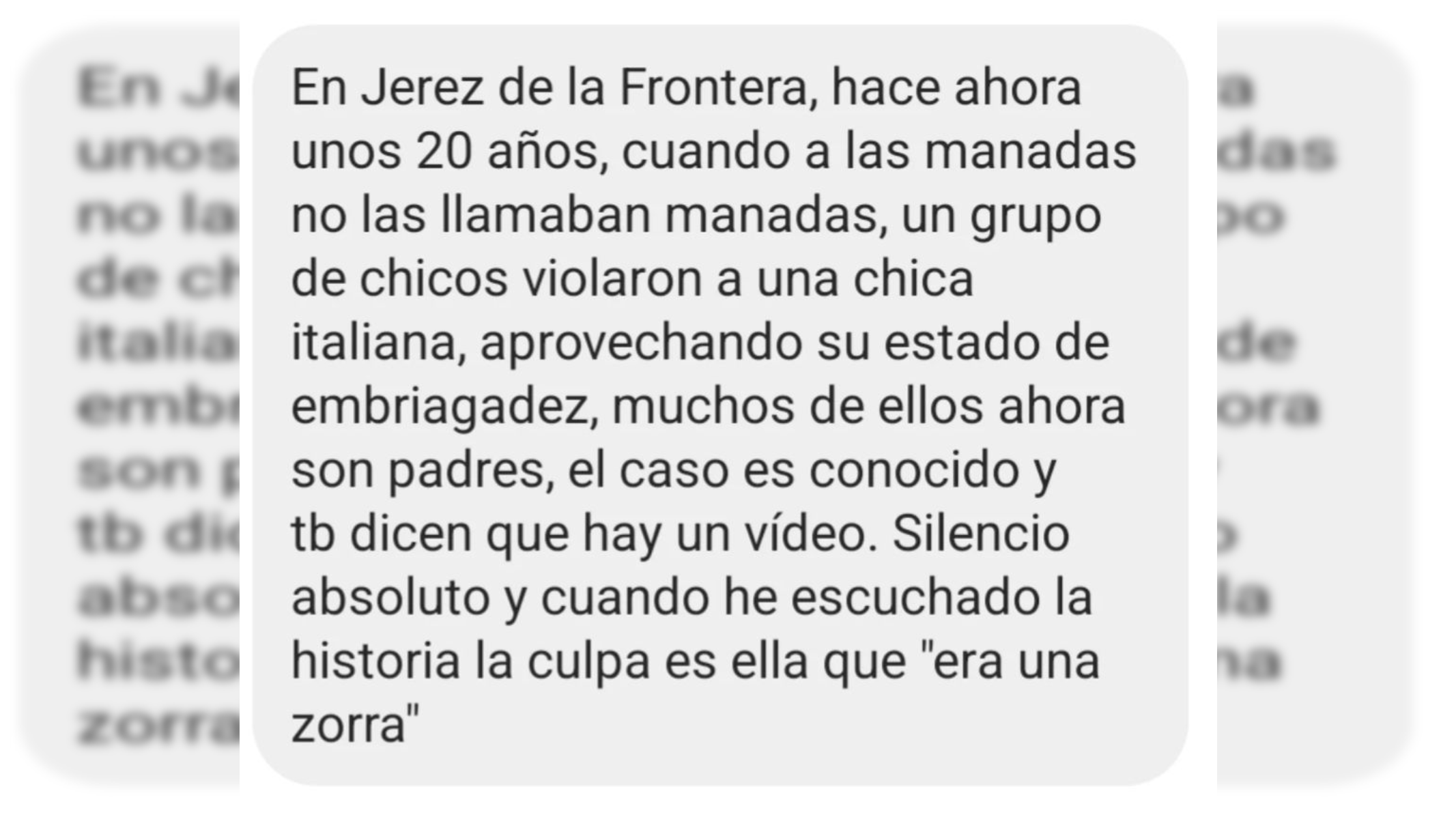 Uno de los testimonios que Fallarás ha publicado sobre casos de violaciones en Jerez.