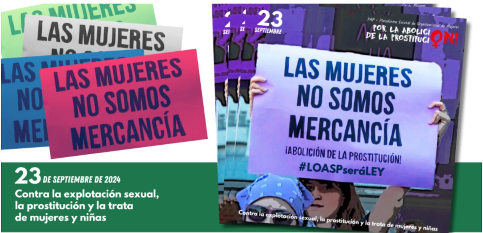 "Las mujeres no somos mercancía", cartel reivindicativo contra la explotación sexual.