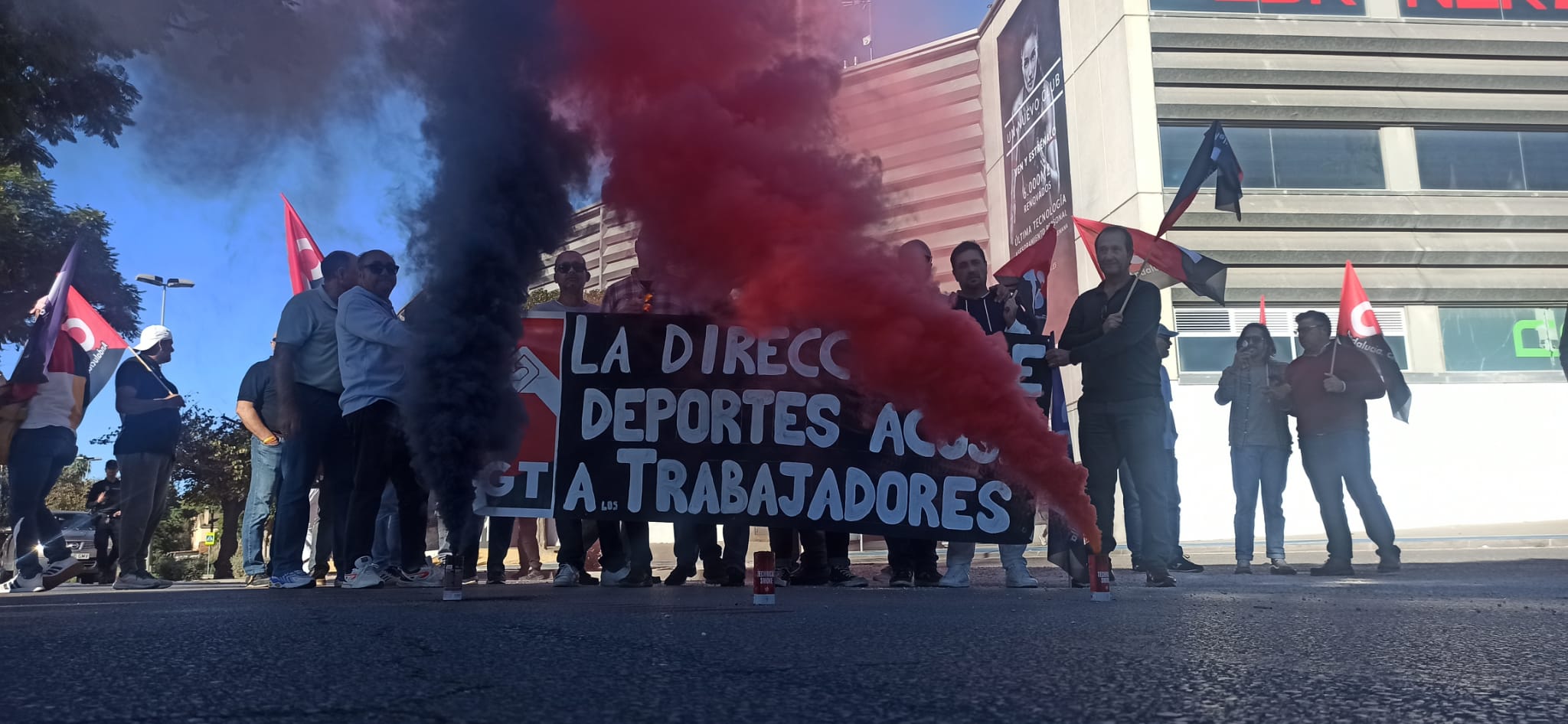 Un momento de la protesta de CGT en Chapín.