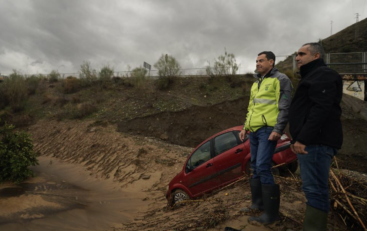 Juanma Moreno, hace dos semanas, tras el paso de la DANA por la provincia de Málaga.