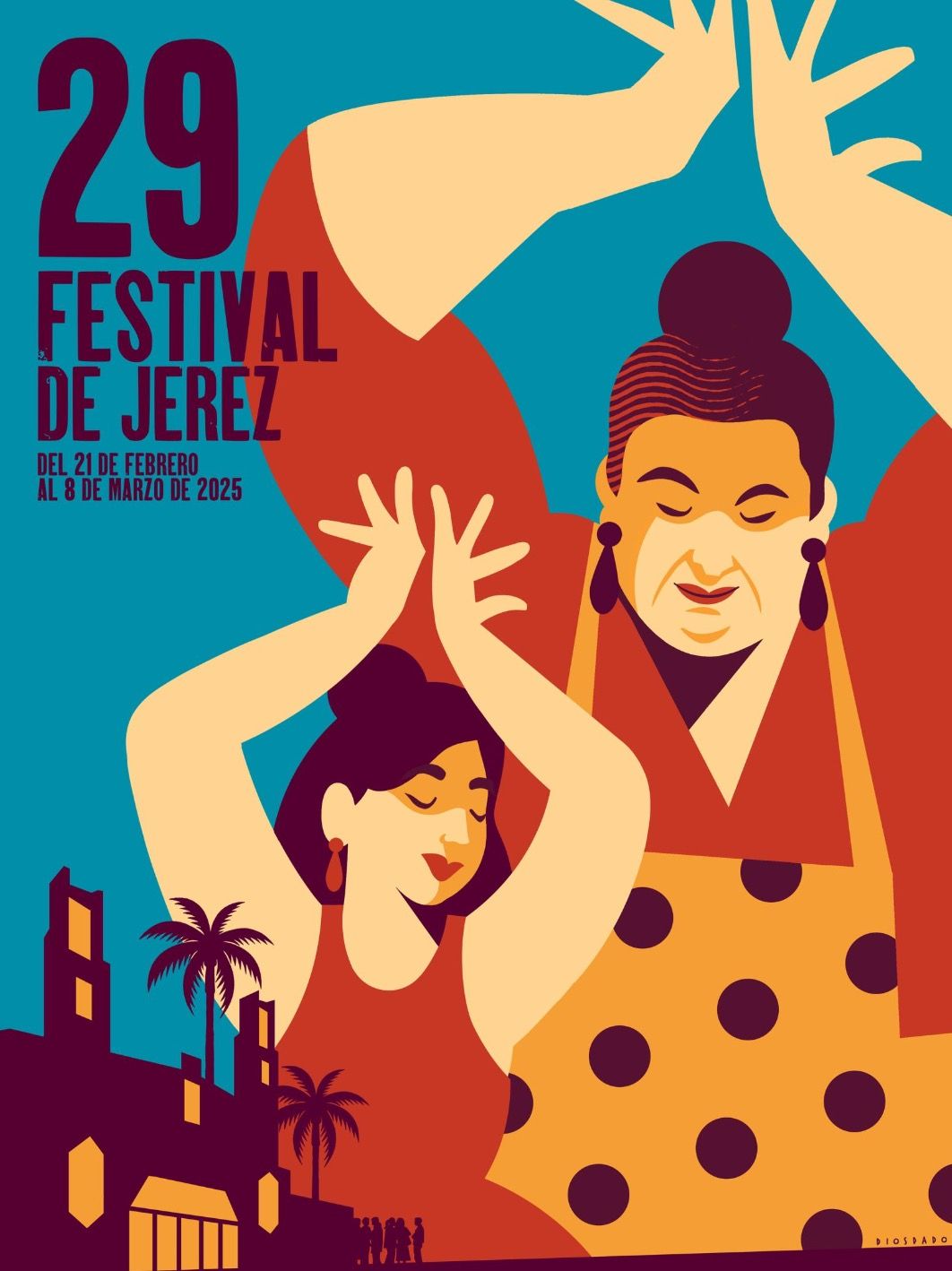 Cartel del 29 Festival de Jerez, obra de Daniel Diosdado