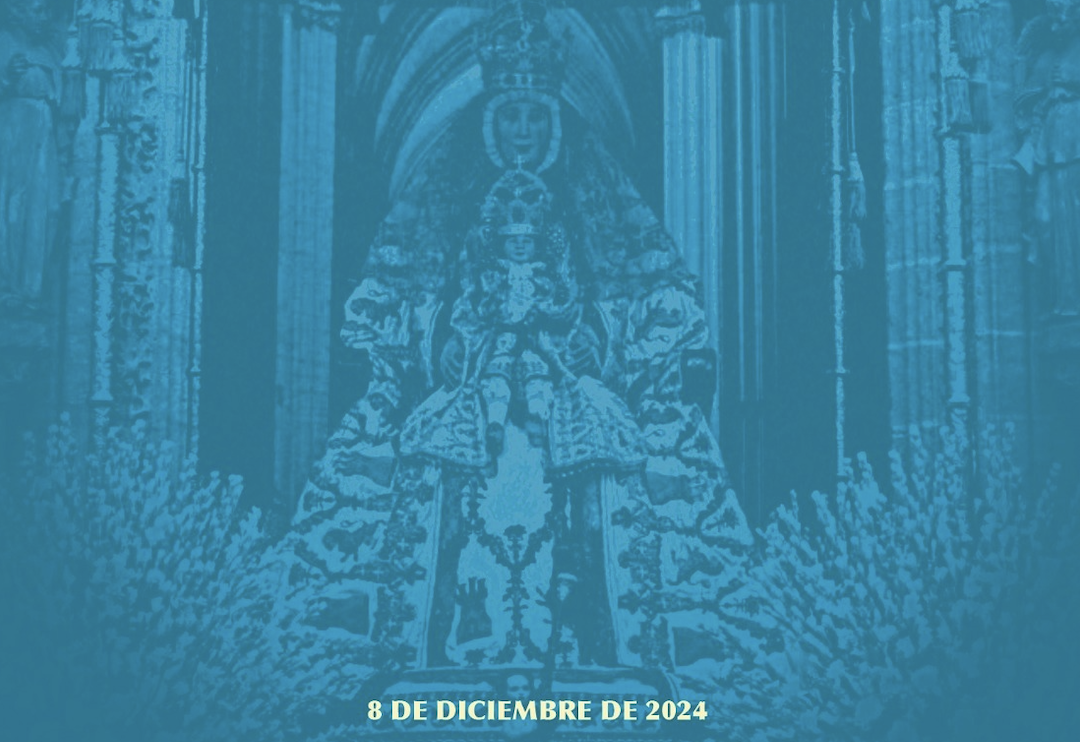 Portada de la guía oficial de la procesión con la Virgen de los Reyes. 