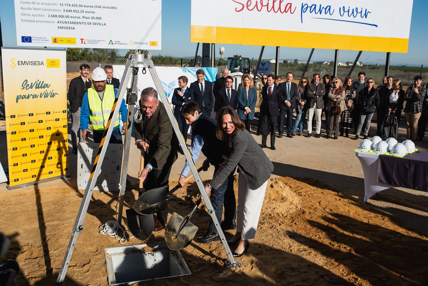 PRIMERA PIEDRA EMVISESA VALDEZORRAS VEREDA POCO ACEITE SEVILLA 31 RODRIGUEZ DIAZ SANZ 