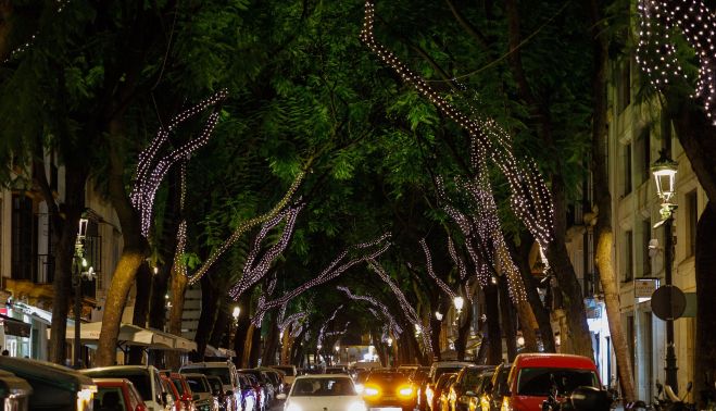 Iluminación navideña en las calles de Jerez.