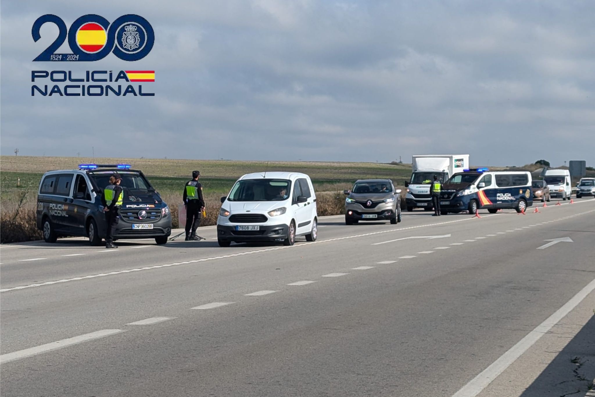 Un control policial en Rota.