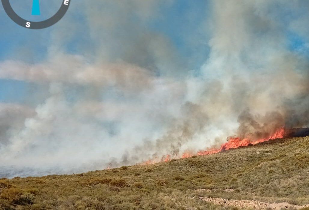 Así estaba el incendio de Almería este viernes.