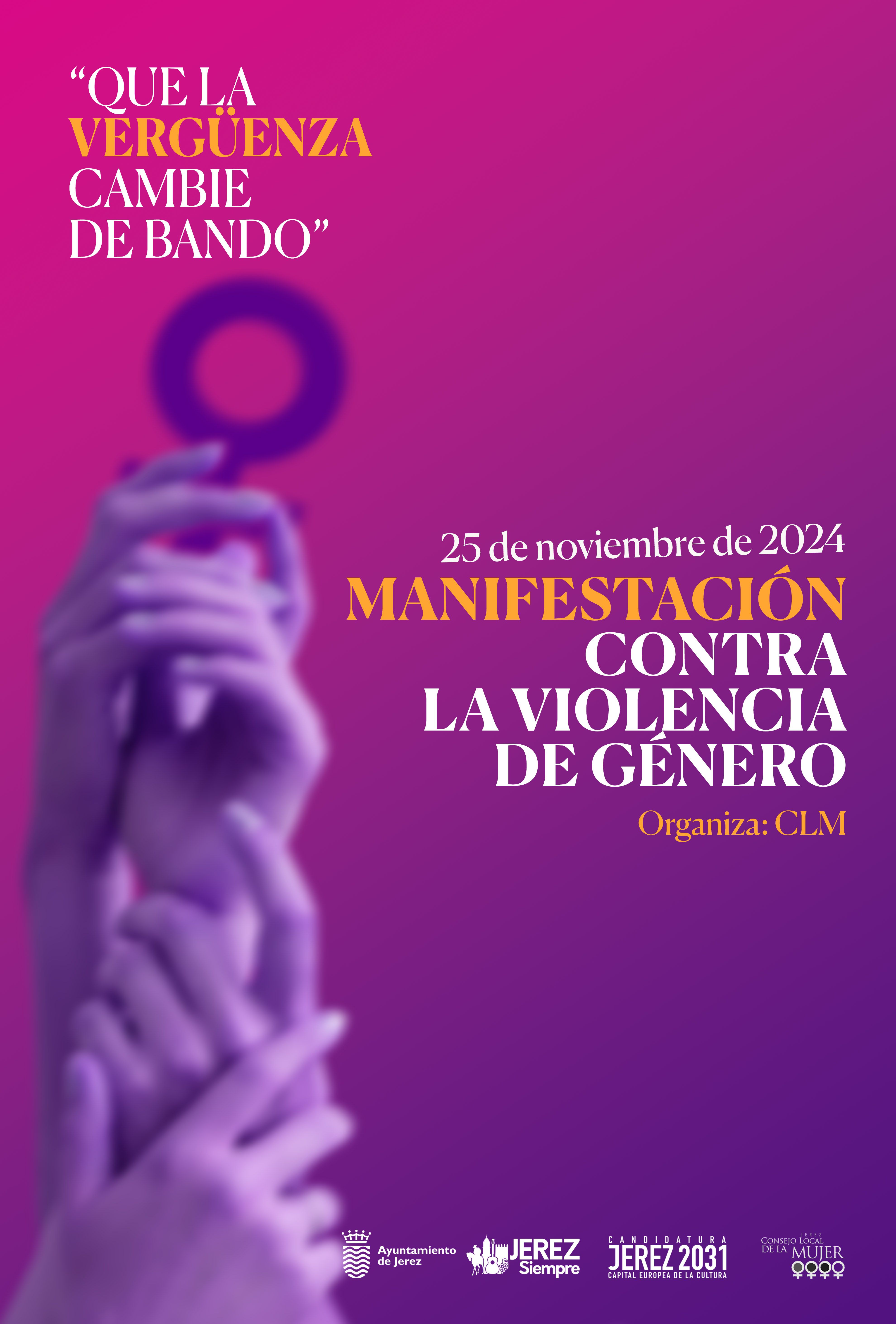 Cartel de la Manifestación del 25N en Jerez este año.