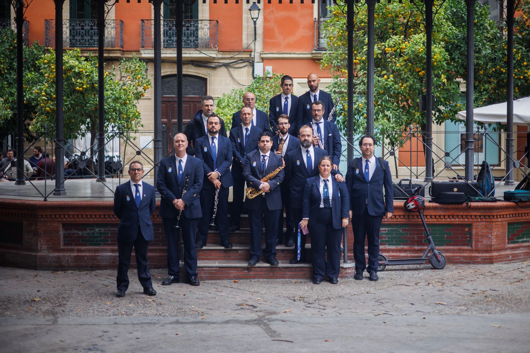 Los integrantes de la Banda Municipal de Música, en protesta este domingo.