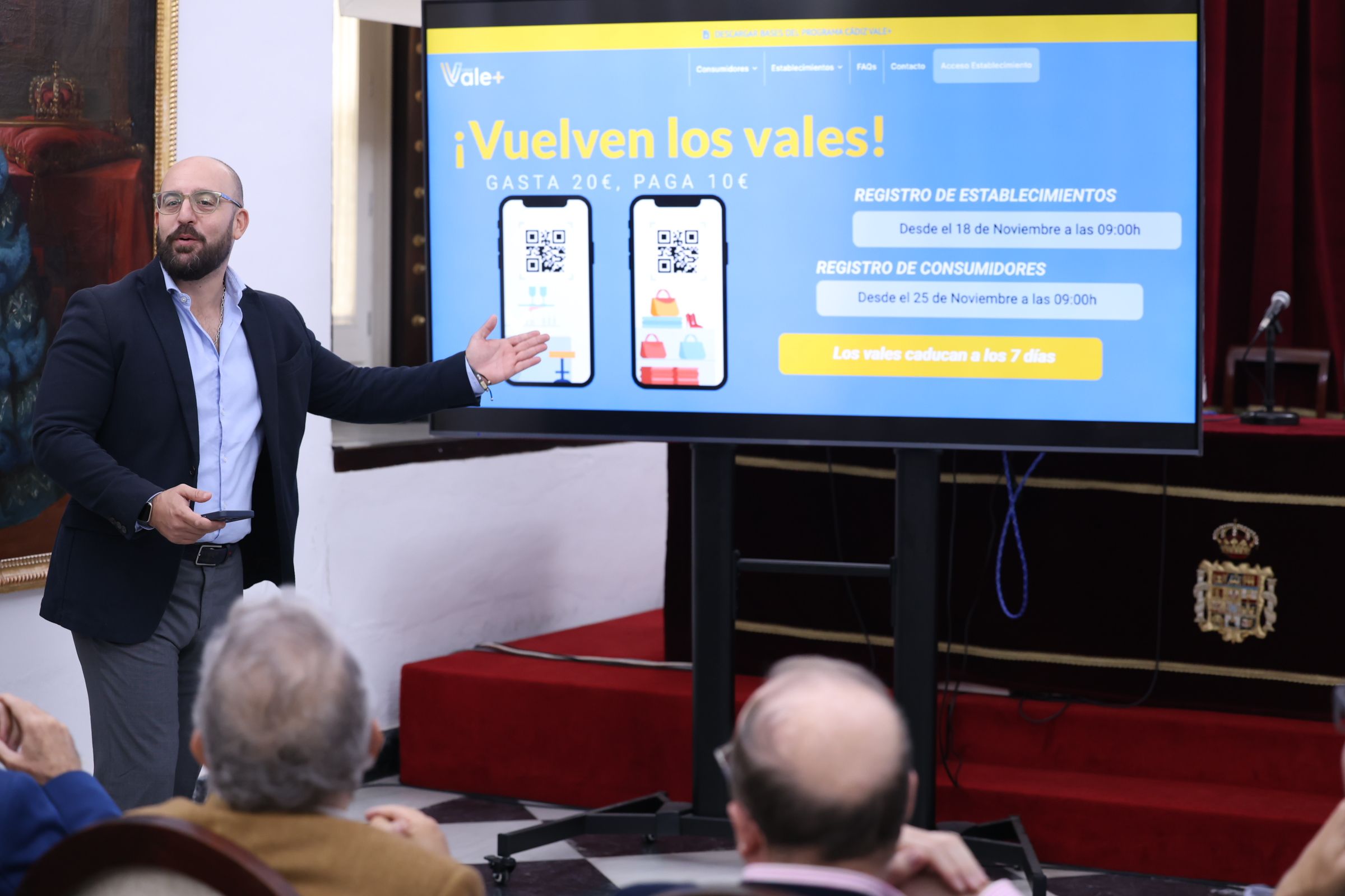 Beardo, en la presentación reciente de 'Cádiz Vale Más', en la Diputación de Cádiz.